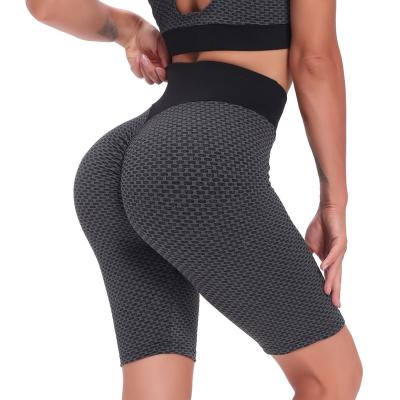 China Breathable Peach Butt Jacquard Knitted Gaiters Exercise Fitness Moisture Absorption And Sweating Five Point Yoga Pants for sale