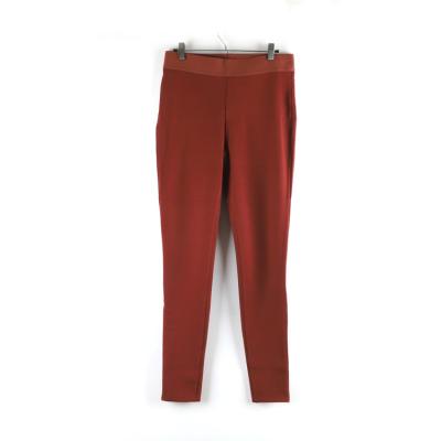 China 2020 New Style Anti-Wrinkle Full Elastic Waist Official Pencil Pants Ladies Back With Two Pockets Burgundy Woman Pants Wholesale for sale