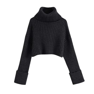 China Anti-wrinkle good quality women's turtle neck thickened sweater cotton short shirt sweaters for sale