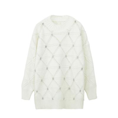 China Anti-pilling sweaters, wool/acrylic, O-neck, winter casual thick women's sweater for sale