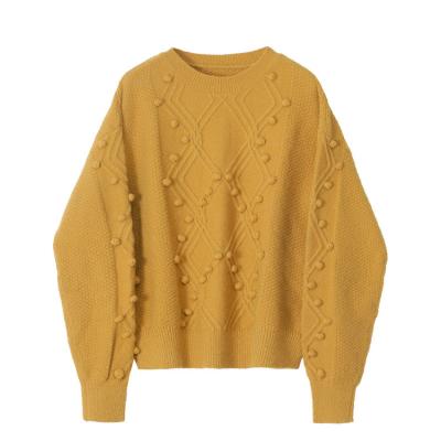 China Anti-pilling Women's Casual Cotton Sweater Pullover Long Sleeve Solid Cheap Custom Apparel for sale