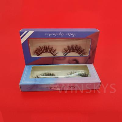 China Recyclable Custom Clear Small Cardboard Foldbale Makeup Eyelash Gift Butterfly Lashes Box Packging Paper With PVC Window for sale