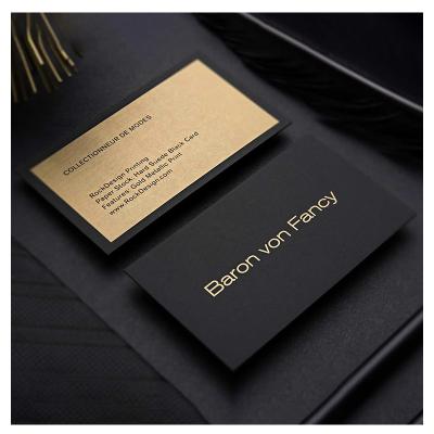 China paper & Cardboard Stamping Thank You Gift Logo Paper Business Card Black Luxury Gold Embossed Custom Printing for sale