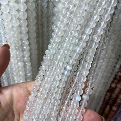 China Chakra healing Natural Polished 6mm Moonstone Crystal Loose Beads Crystal Strand Round Crystal Beads Gemstone Beads DIY Jewelry Making for sale