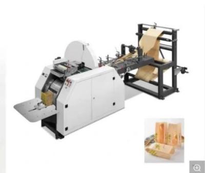 China Restaurant Flat Bottom Small Square Bottom Brown Kraft Paper Take Out Fast Food Chicken Wings Burger Bag Making Machine ZL850 for sale