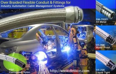 China Over Braided Flexible Conduit & metallic Fittings For Industry Automation Cable Management for sale