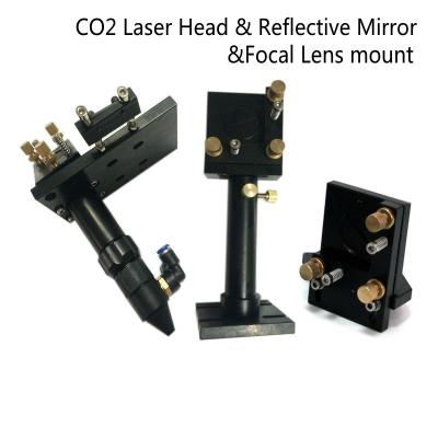 China CO2 laser head set integrative focus lens 20MM diameter 50.8MM FL and 25MM Dia laser mirror mount for sale