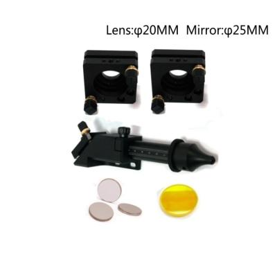 China CO2 laser head set 20MM laser lens 25MM Mo reflect mirror mount for laser engraving machine for sale