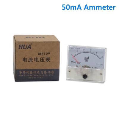 China 50mA Ammeter  HUA 85C1 DC 0-50mA Analog Amp Meter Current For laser engraving machine for sale