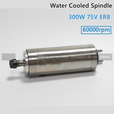 China high speed 300W water cooled spindle motor 75V ER8 collet for cnc milling spindle for sale