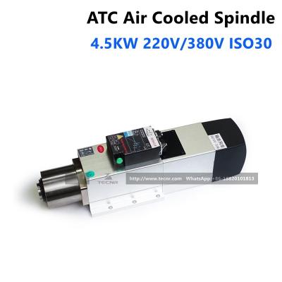 Китай 4.5KW ATC air cooled spindle motor 24000RPM ISO30 220V 380V Automatic Tool Change spindle for woodworking replace HSD продается