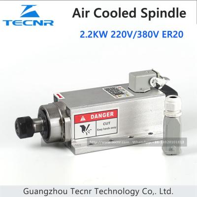 China 2.2KW air cooled spindle 220V 380V ER20 with 4 ceramic bearing for sale