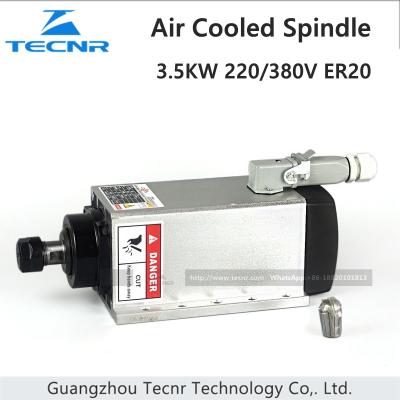 China 3.5KW air cooled spindle 220V 380V ER20 with 4 ceramic bearing for sale