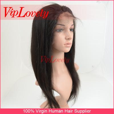 China 100% Virgin Human Hair malysian straight hair tangle free lace wig for sale