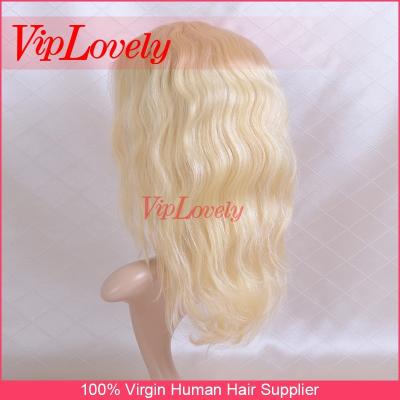 China viplovely cheap brazilian human hair full lace wig, 100% virgin human hair blonde wigs for black men, hair color toppers#613 for sale