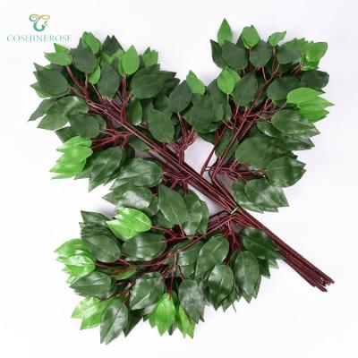 China Natual Touch Wholesale Plastic Artificial Leaves Hanging Wall Artificial Plant Artificial Maple Leaves for sale