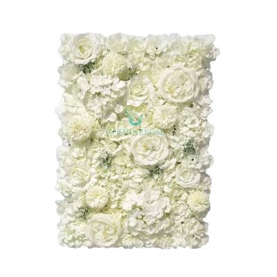 China Natual Artificial Silk Touch Customized Wedding Roll Up Flower Wall Rose Backdrop Rose Flower Wall Backdrop Panels for sale