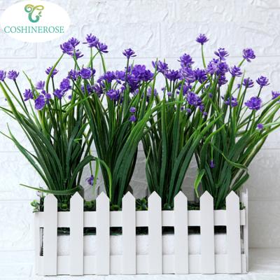 China Eco-friendly Mini Bonsai Purple Flower Potted Plant High Quality Plastic Plants For Decoration for sale