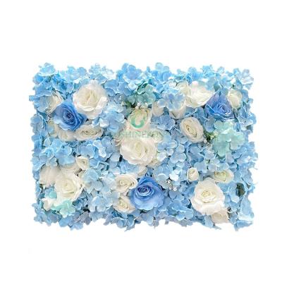 China Fashional Cheap Artificial Flowers and Practical Hydrangea Rose Dahlia Artificial Flower Wedding Floral Silk Wall Rose Backdrop Panel Decoration for sale