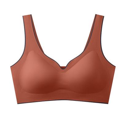 China Seamless Latex Traceless sports Underwear Women's beautiful back no underwire small chest gathering vest type sleep bra for sale