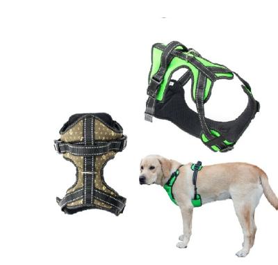 China Viable Most Popular Colorful Waterproof Polyester Reflective Nylon Webbing Stitching Mesh Padded Soft Dog Harness Thick for sale