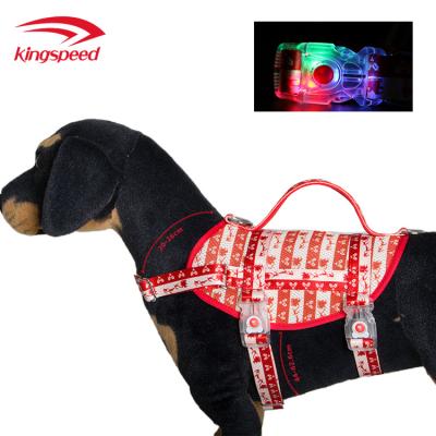 China 2019 Custom Printed Christmas Flashing Light Decorative Buckle Decorative Adjustable LED Dog Vest Dog Cloth For Large Dogs for sale