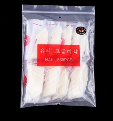 China False Coffin No--French Creasing PVC Nail Long Tips 550 Pcs Half-Cover Artificial Coffin Nail Art Tips for sale