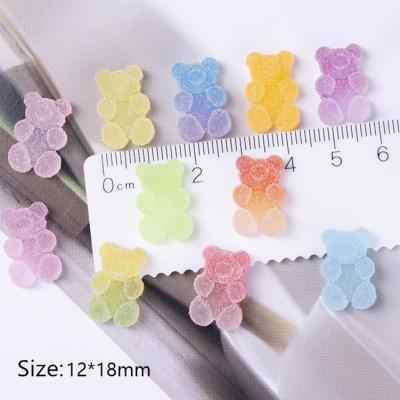 China Nail Art Rhinestone Jelly Bear Resin Nail Flat-back Rhinestone NR032 Candy Color Bear Charms 3D Bear Nail Art Beauty DIY 12*18mm for sale