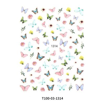 China 10*8CM/Sheet Waterproof Nail Sticker Finger Nail Art Butterfly Polishing Nail Wraps Sticker NS032 for sale