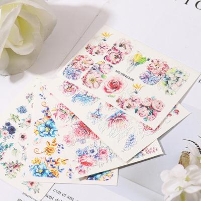 China Finger Nail Art Beauty 5D Floral Lace Flower Nails Sticker DIY Gel Nails Acrylic Engraved Decals Embossed Nail Art Decoration Sticker Sliders NS039 for sale