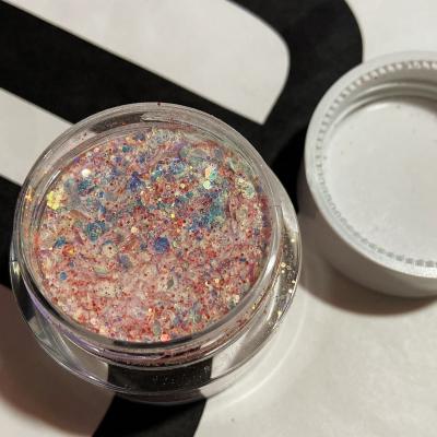 China Laser Holographic 2 IN 1 Acrylic Dipping Powder Nail Dust Dye Powder Cut Out Nail Glitter Dye Gel Nail Polish Powder NAG001 for sale