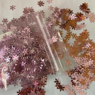 China Holographic 1000 g Laser Art Snowflake Sequins Bag Christmas Nail CHOOSE Winter Snowflake Pink Material Glitter NIG001 for sale