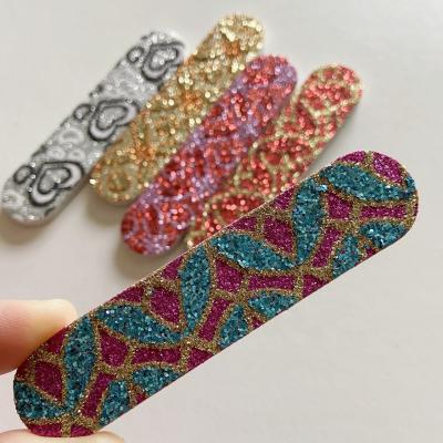 China Nail Polish Tools Sponge Nail Art Mini Files Round Short Manicure Pedicure Tools Nail Sand File Buffing Double-sides Nail File Glitter NPF019 for sale