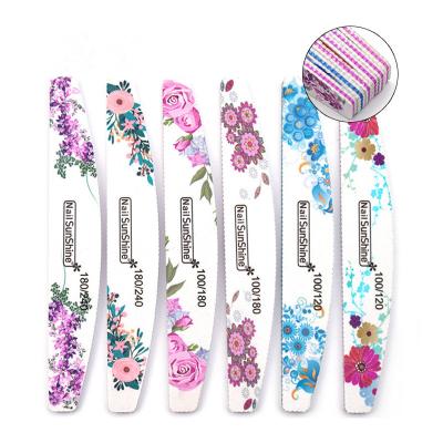 China Top Quality 100/180 Side Emery Paper Foam Nail File Widely Used Dual Side Nail Polish For Personal Care for sale