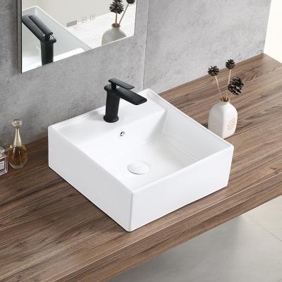 China Bathroom Modern Wash Basin Countertops White Single Ceramic Sinks for sale