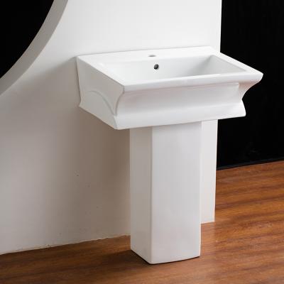 China Modern Economic Custom Design Hand Wash Basin With Pedestal Price Pedestal Wash Basin for sale