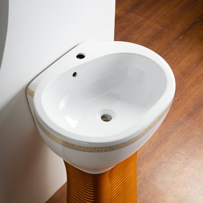 China Widely Used Eco - Friendly Modern Hand Wash Basin With Pedestal Price Pedestal Wash Basin for sale