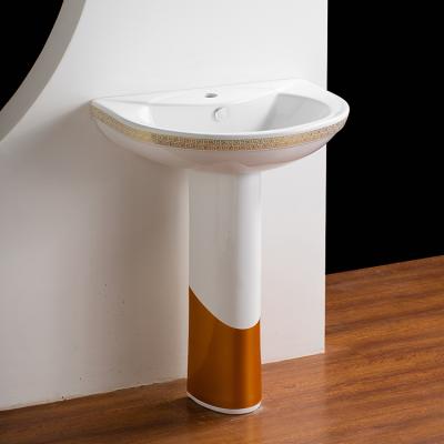 China 2022 New Arrivals Modern Hand Wash Basin With Pedestal Price Pedestal Wash Basin for sale