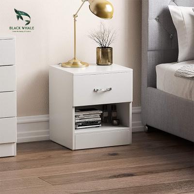 China Modern Customization Furniture Drawer MDF Wooden Bedroom Night Stand Table Nnightstand Bedside Cabinet for sale