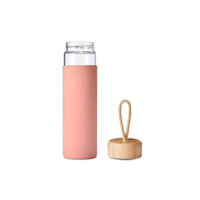 China Eco - Friendly 500ML Transparent High Borosilicate Glass Drinking Wide Mouth Bottle Sustainable for sale