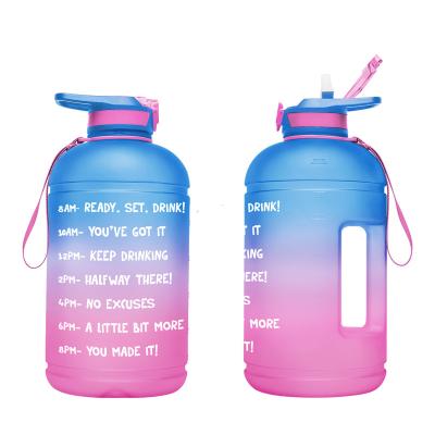 China Wholesale Custom Logo Viable Motivational 1 Gallon BPA Free Recycled Plastic Water Bottle With Time Marker for sale