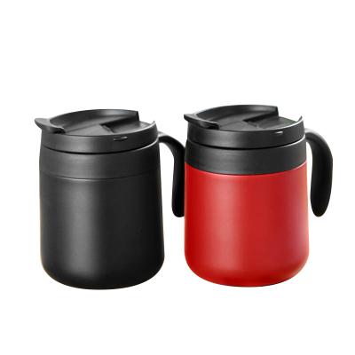 China New Durable Unisex Portable With Cover And Handle Double Walled Thermal Coffee Mug for sale