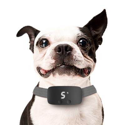 China Rechargeable Nylon Plastic Nylon Anti Barking Bark Training Collar With 7 Adjustable Sensitivity For Dogs for sale