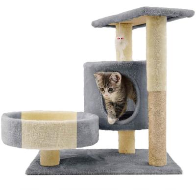 China New viable Cat Tree Large Condo Tower with natural sisal lining Cat Tree House posts for sale