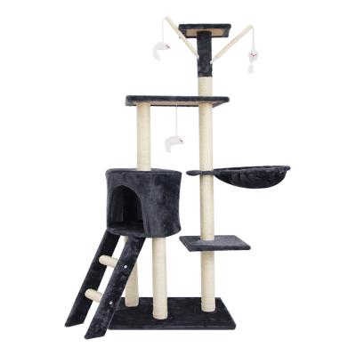 China Customized Handmade Viable Large Cat Condo Large Multi-Level Furniture Kittens Villa Pet Play House Cat Tree Luxurious Activity Tower for sale