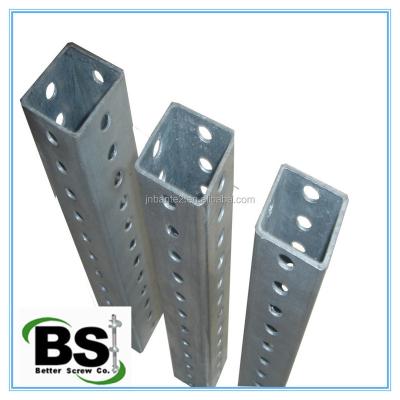 China Road Safety Products Galvanized Square Tube Sign Post | perforated posts for sale