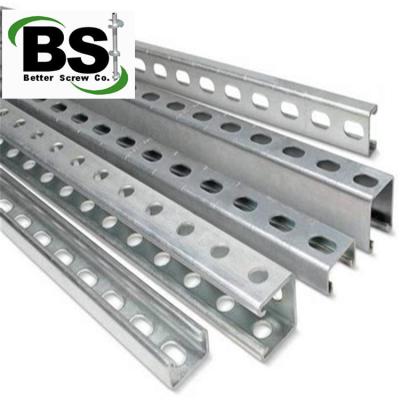 China Structural Support System Galvanized Cold Rolled Steel Punch Hole Strut Channel for sale