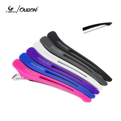 China Fashion Hairdressing Duck Teeth Hair Clips Salon Multicolor Plastic Non-slip Hairpins for sale