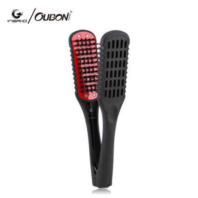 China V Shape Ceramic Comb Hairdressing Brush Double Sided Clamp Plywood Straightening Comb 8004 8004 for sale