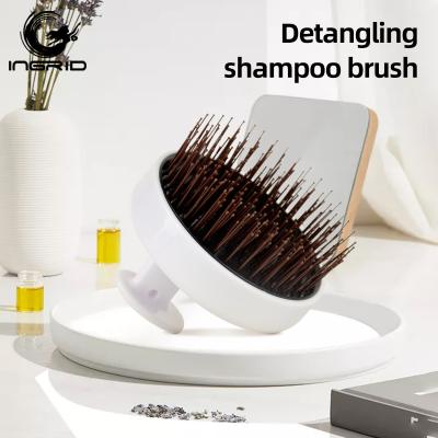 China Salon Tools Professional Private Label Hair Scalp Massage Soft Bristle Shampoo Brush Detangler Round Hair Brush for sale